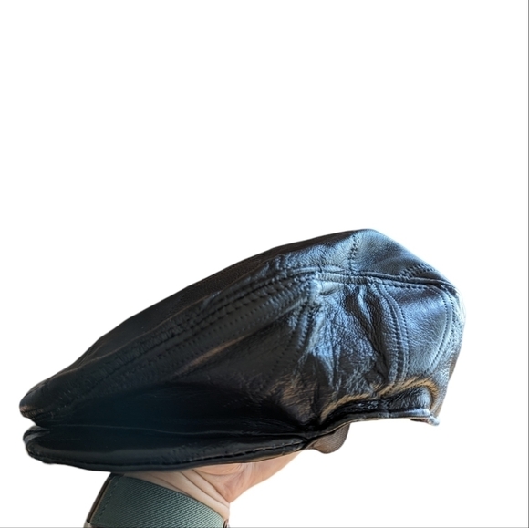 😄 Newsboy genuine leather brown cap - Picture 2 of 6